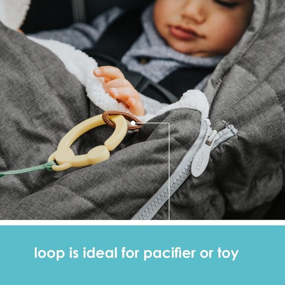 JJ Cole Infant Car Seat Cover With Fleece Lining & Elastic Fit Cold Weather Gray - Picture 7 of 11